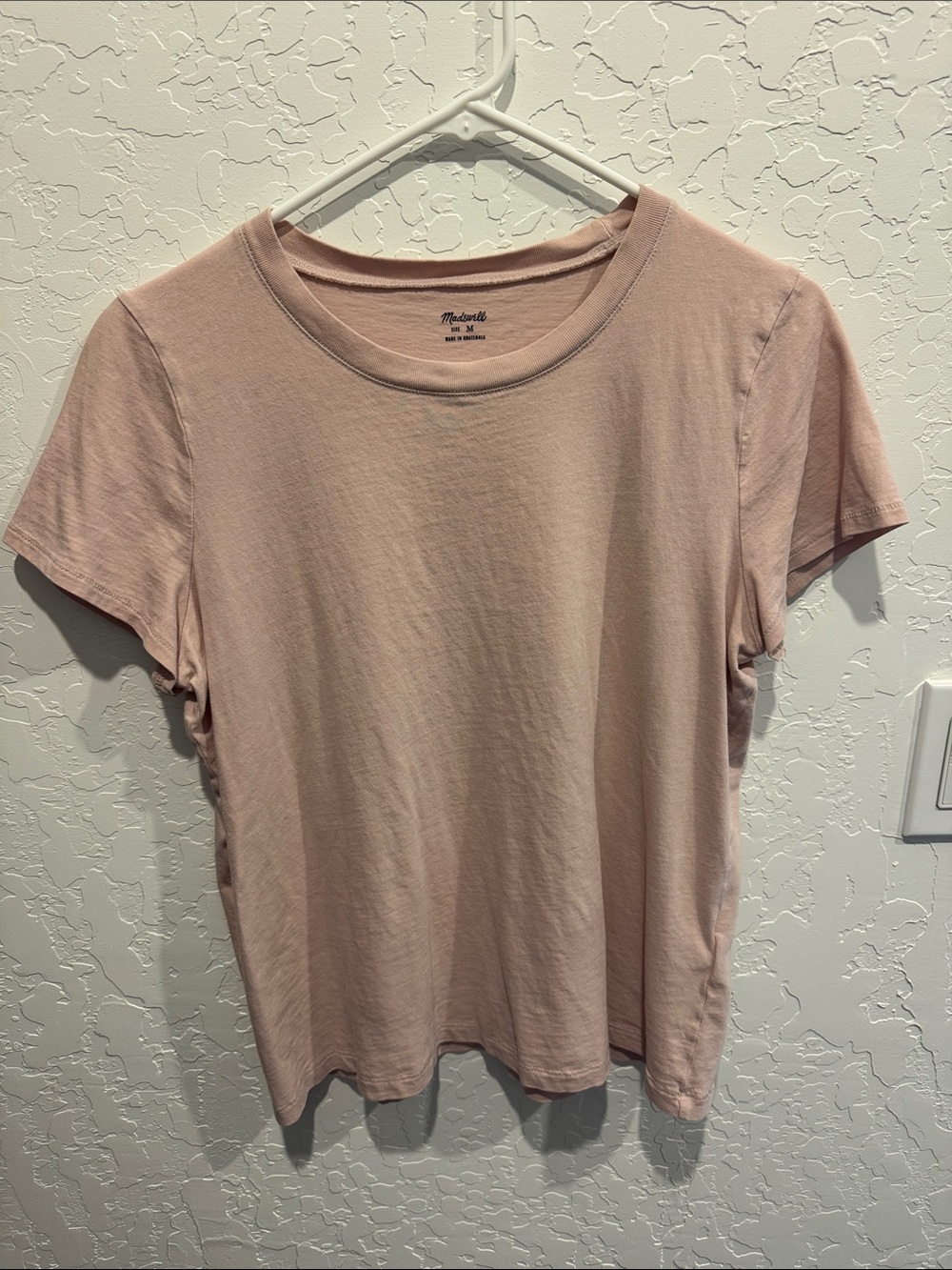 Madewell Short Sleeve Crewneck Tee in Blush Pink
